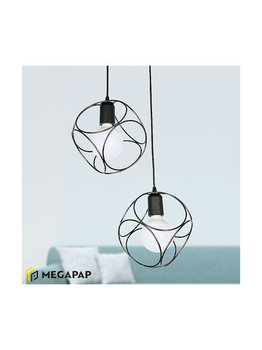 Megapap Lusita Lustră Negru cu Dulie E27 35x35x...