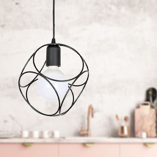 Megapap Lusita Pendant Light Black with Socket E27 20x20x70cm