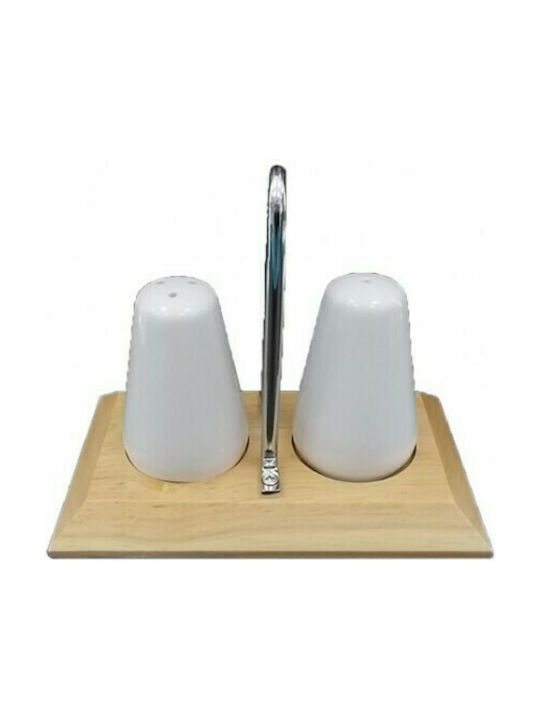 Καρβούνης Salt and Pepper Set Ceramic with Stand 2pcs