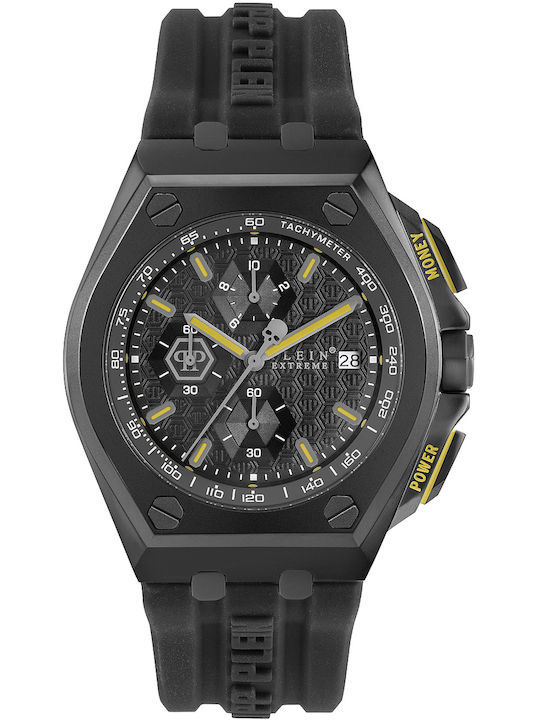Philipp Plein Extreme Chrono Ръчен Часовник На Батерия с Каучукова Каишка Philipp Plein Extreme Chrono Ръчен Часовник На Батерия с Каучукова Каишка