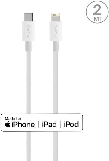 Puro USB-C to Lightning Cable 20W Λευκό 2m (CAPLTUSBC2MTWHI)