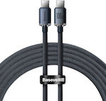 Baseus Crystal Shine Braided USB 2.0 Cable USB-C male - USB-C male Μαύρο 1.2m (CAJY000601)