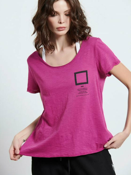 Damen T-Shirt Fuchsie