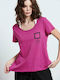 Damen T-Shirt Fuchsie
