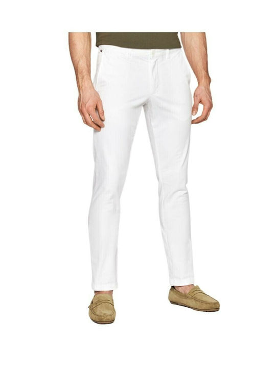 Bleecker Παντελόνι Chino Ελαστικό σε Slim Εφαρμογή Λευκό