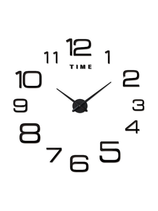 Ρολόι Τοίχου Αυτοκόλλητο Πλαστικό Μαύρο 120cm