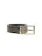 Boss Shoes Men's Leather Wide Belt Black