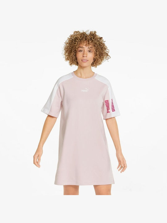 Puma Καλοκαιρινό Mini T-shirt Φόρεμα Ροζ