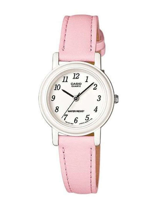 Casio Standard Γυναικείο Ρολόι 31.2mm Μπαταρίας με Ροζ Δερμάτινο Λουράκι