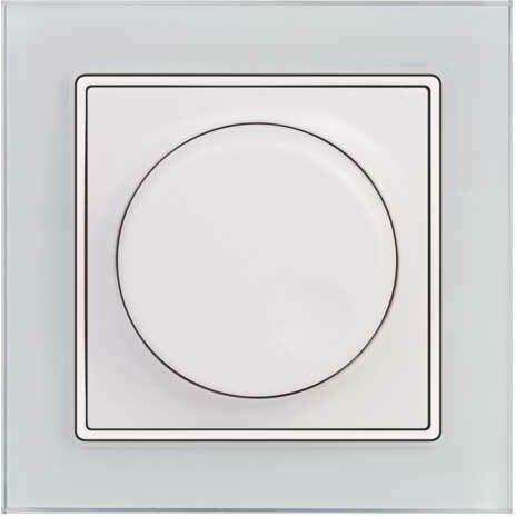 Mutlusan Elitra Plus Χωνευτός Διακόπτης Dimmer με Πλαίσιο LED Περιστροφικός σε Λευκό Χρώμα