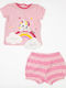 Kids' Set with Shorts Summer 2pcs Pink Unicorn
