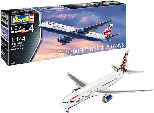 Revell Boeing 767-300ER British Airways Modeling Figure Airplane in Scale 1:144 37.1cm.