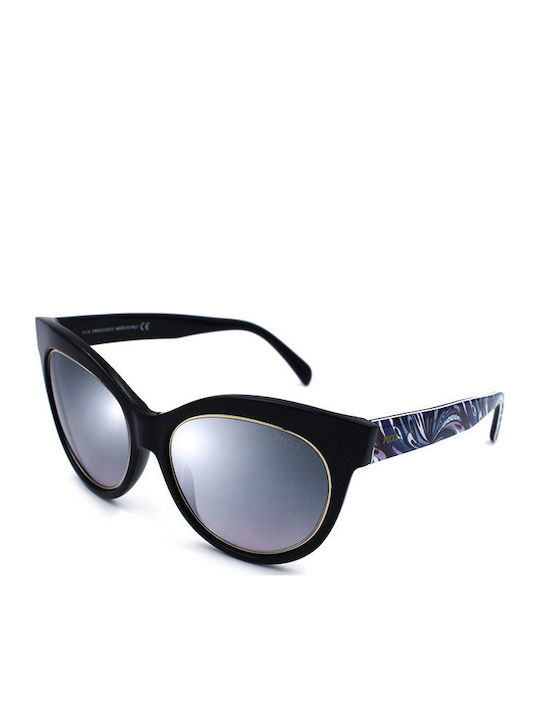 Emilio Pucci Women's Sunglasses with Black Plastic Frame and Black Mirror Lens EP24 05B