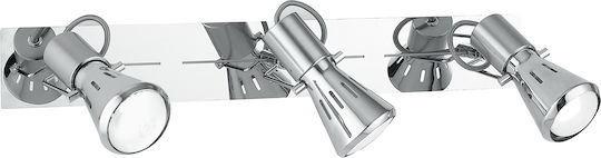 Fan Europe Intec Dreifach Decken- und Wandleuchte mit E14 Lampenbirnensockel in Silber Farbe