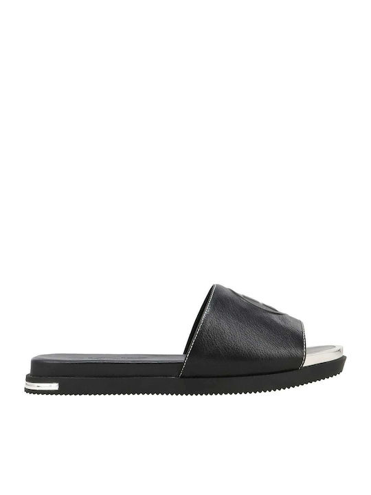 DKNY Baby Δερμάτινα Γυναικεία Σανδάλια Μαύρα