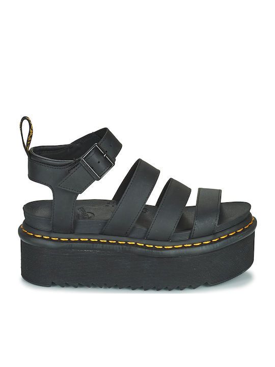 Dr. Martens Blaire Quad Black Hydro Sandale de Damă din Piele