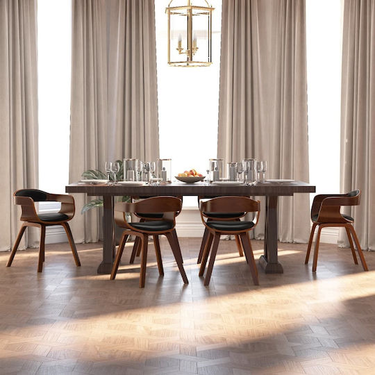 Dining Room Artificial Leather Armchair Black 49x51x70cm 6pcs