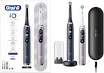 Oral-B IO Series 9 Periuță de dinți electrică cu cronometru, senzor de presiune și husă de călătorie Duo Black Onyx & Rose Quartz