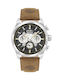 Timberland Hadlock Watch Chronograph Battery with Brown Leather Strap