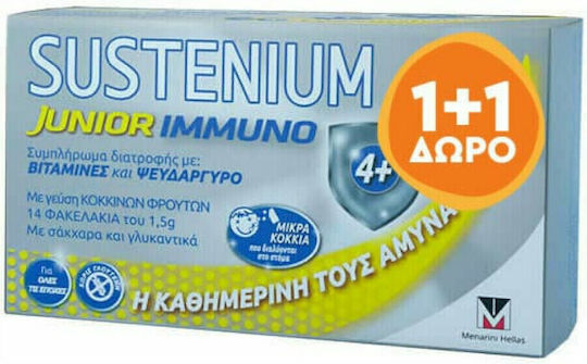 Sustenium Immuno Junior Πολυβιταμίνη για Ενίσχυση του Ανοσοποιητικού Red Fruits 28 φακελίσκοι