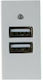 Eurolamp Walled Power Socket with 2 USB Ports White