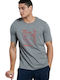 BodyTalk Ανδρικό T-shirt Grey Melange με Στάμπα