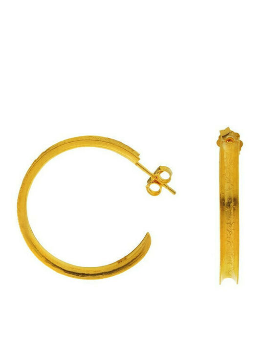 Gregio Funky Metal Gloss Boss Earrings Hoops made of Silver Gold Plated