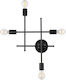 GloboStar Piping Vintage Wall Lamp with Socket E27 Black Width 40.5cm