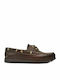 Maine Men's Leather Boat Shoes Brandy Dark Sole