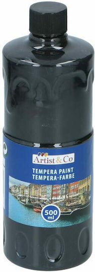 Artist & Co Tempera Paint 86405 Tempera Paints Black in Bottle 500ml 1pcs