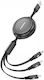 Foneng 3-in-1 Retractable Cable X113 Μετατροπέας USB-A male σε Lightning / USB-C / micro USB female 1τμχ