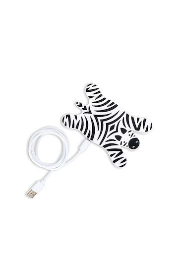 Mustard Ασύρματος Φορτιστής (Qi Pad) Λευκός (Zebra)