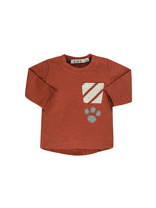 EMC BX1849 brick red baby t-shirt for boys (9-18 months)