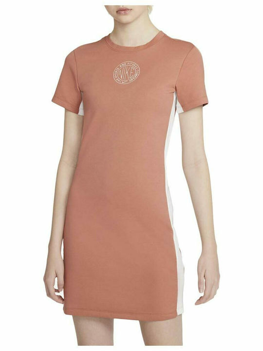 Sportswear Summer Mini Athletic Dress T-Shirt Short Sleeve Light Pink