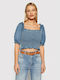 Levi's Damen Crop Top Kurzarm Blau