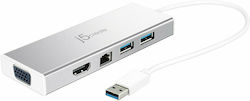 J5create JUD380 USB-A Docking Station με HDMI Ethernet J5create JUD380 USB-A Docking Station με HDMI Ethernet