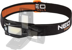 Neo Tools Επαναφορτιζόμενος Φακός Κεφαλής με Μέγιστη Φωτεινότητα 180lm