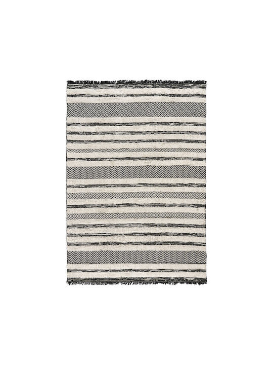 Beauty Home Morocotton 9241 Rug Rectangular Summer Cotton with Fringes Grey