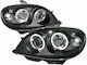 Sonar Front Lights Angel Eyes for Citroen Saxo Black 2000-2004 2pcs