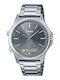 Casio Herrenuhr 41.6mm Batterie mit Silber Metallarmband