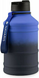 Navaris Stainless Steel Water Bottle 2200ml Blue