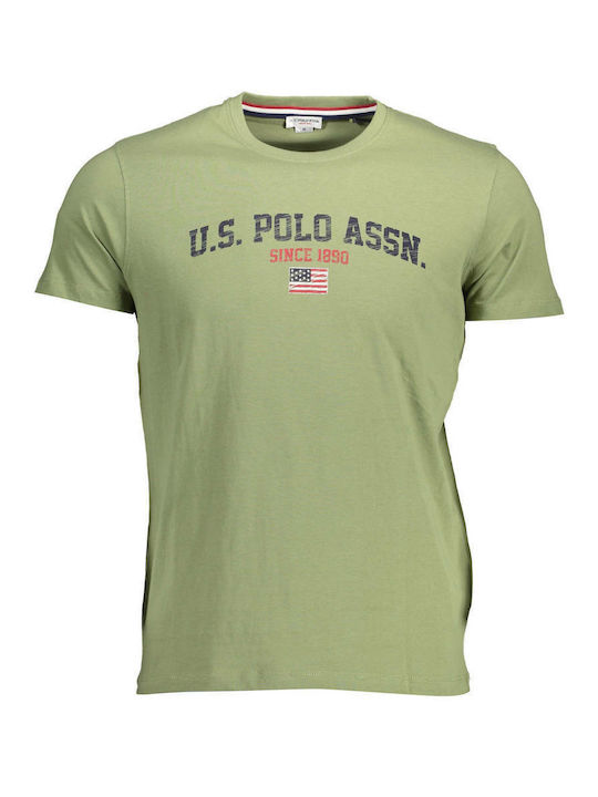 U.S. Polo Assn. T-shirt Bărbătesc cu Mânecă Scurtă Kaki