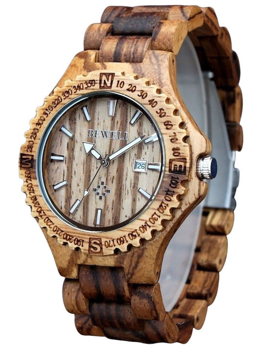 Bewell Jupiter Zebra Ανδρικό Ρολόι 47mm Μπαταρί...