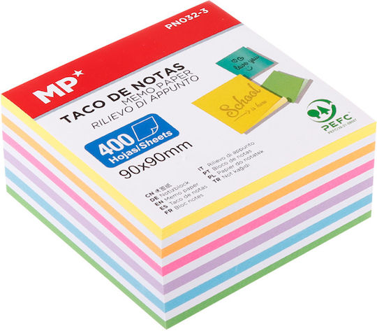 MP Haftnotizen im Würfel 400 Blätter 9x9Stück