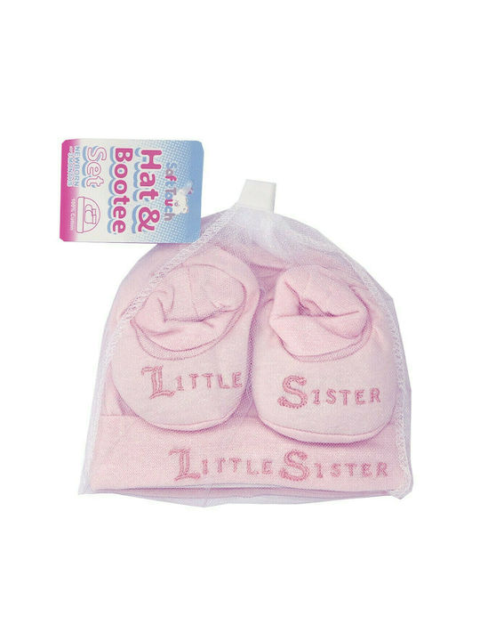 Soft Touch Cotton Baby Set 2tlg. Mütze und Schuhe (HB24) PINK rosa