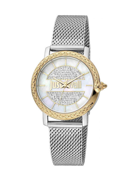 Just Cavalli Snake Watch with Silver Metal Bracelet