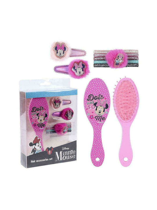 Cerda Kids Hair Brush Set Minnie Mouse Pink