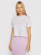 Guess Women's Summer Crop Top Cotton Short Sleeve Lilacc