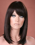 Long wig with fringe Chestnut wig