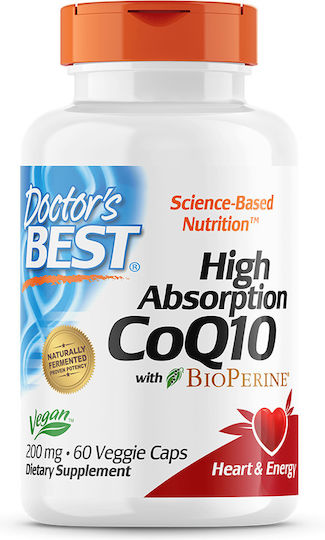 Doctor's Best High Absorption CoQ10 BioPerine χωρίς Γλουτένη 200mg 60 φυτικές κάψουλες